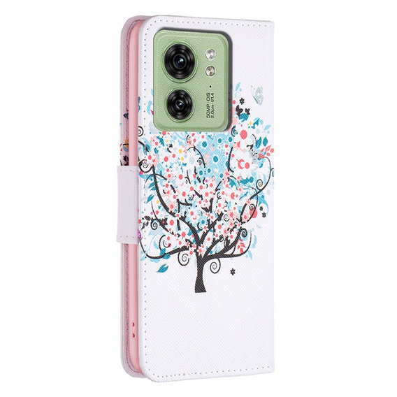 Flip case for Motorola Edge 40 5G, Wallet, colorful tree, white
