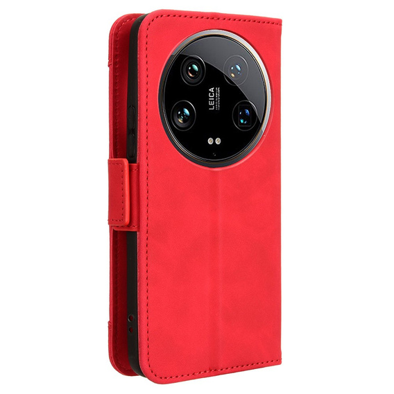 Flip case for Xiaomi 14 Ultra, Card Slot, red